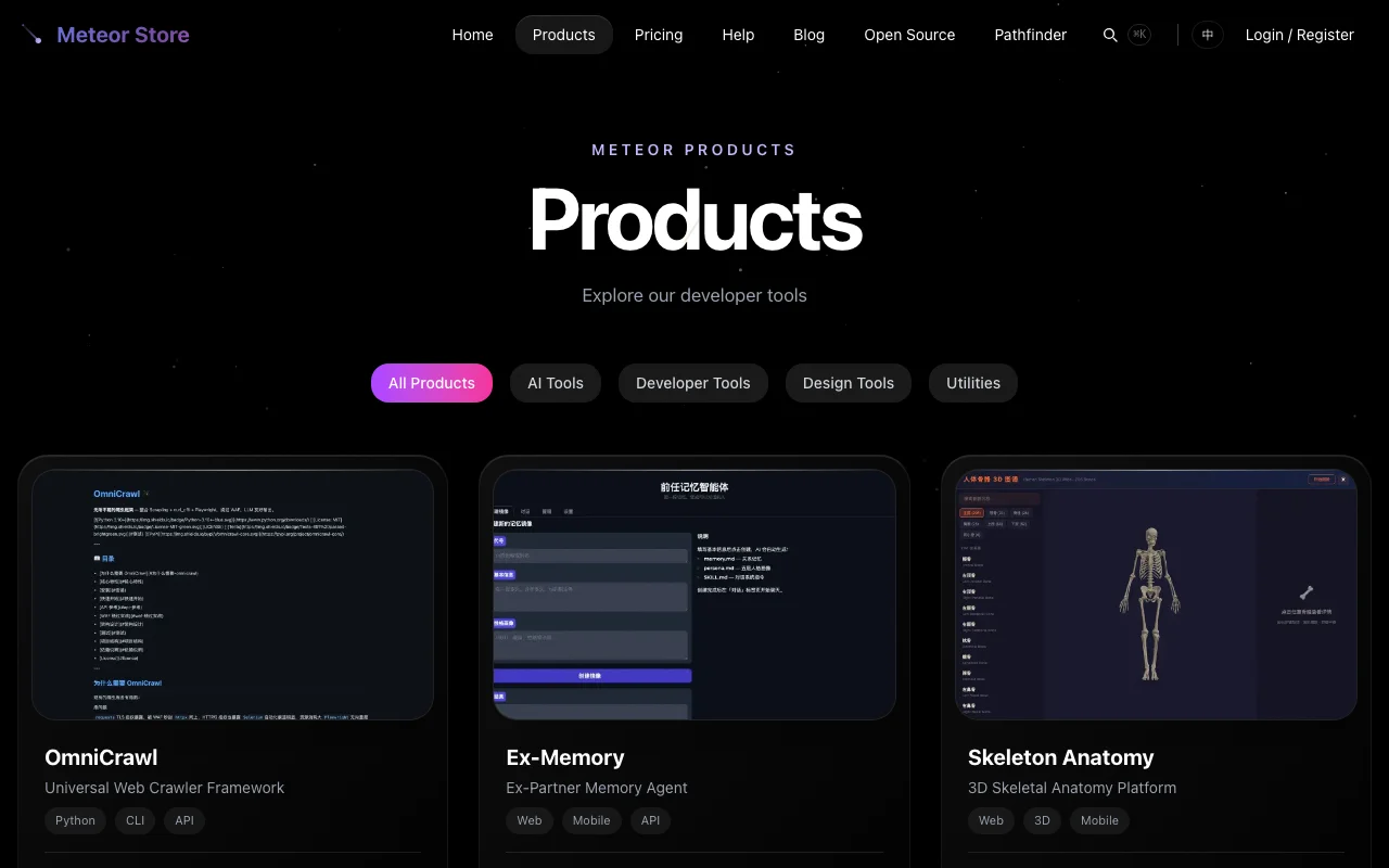 Product list page